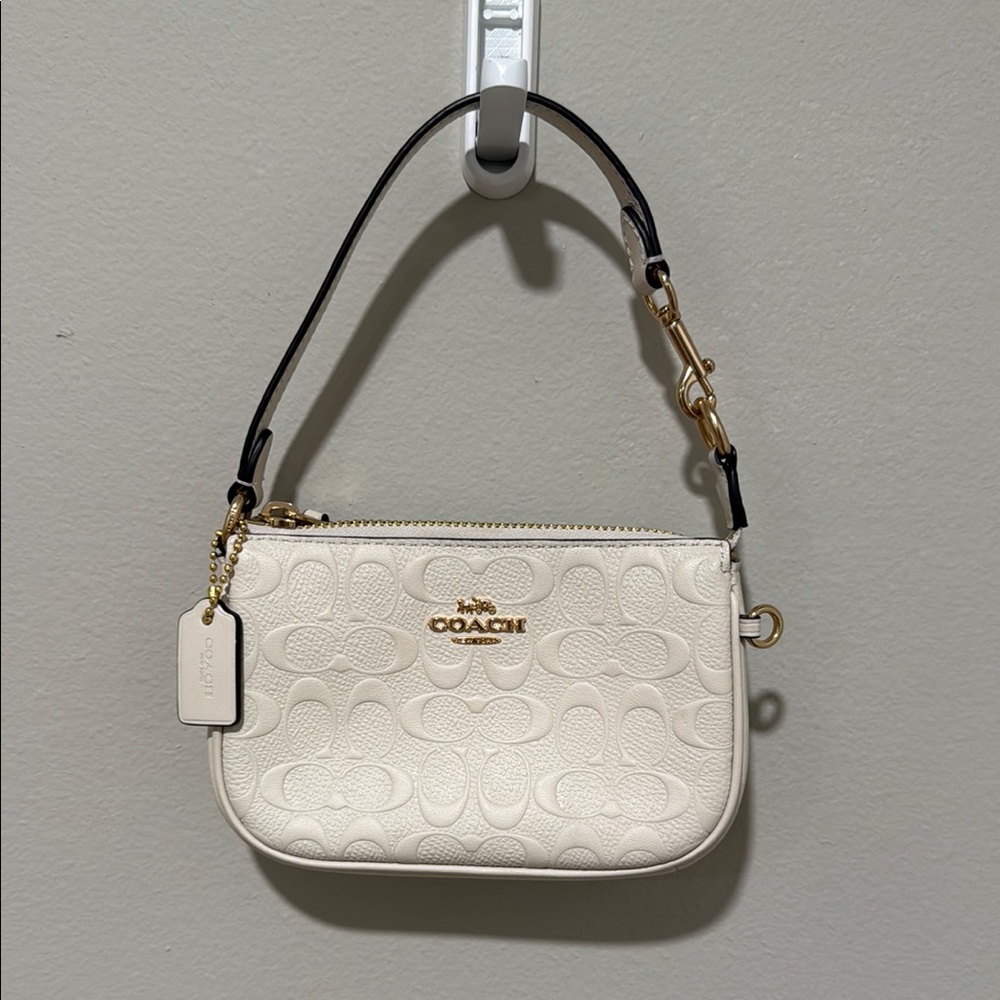 Coach Cream Leather Wristlet
